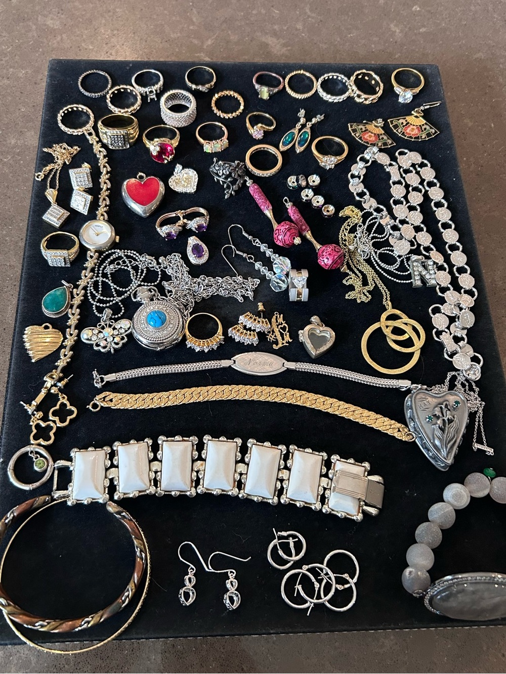Vintage Costume Jewelry Reseller Lot - 40+ Pcs Amethyst Set Rings Wear